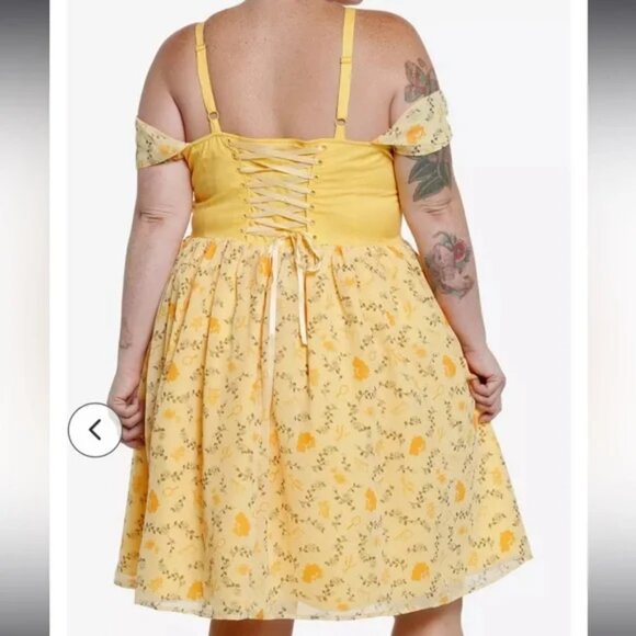 NWT Her Universe Disney Beauty And The Beast Belle Cold Shoulder Dress - Picture 2 of 11